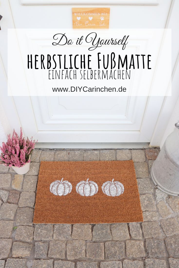 DIY Anleitung Ikea Trampa Fußmatte herbstlich bemalen Ikea Hack