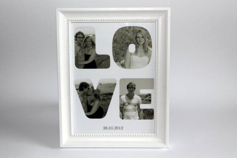 DIY Bilderrahmen LOVE einfach selber machen - Geschenkidee