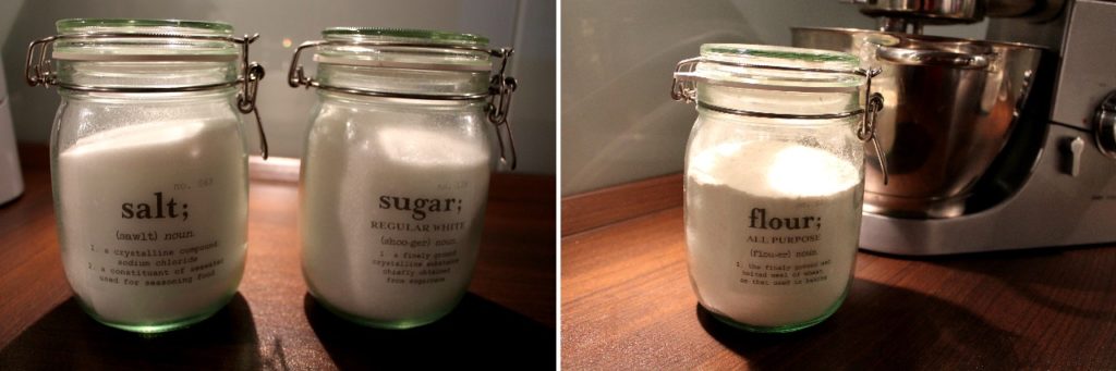 DIY, Basteln: Zucker, Mehl, Salzdosen mit Decal Folie beschriften in Geschenke aus der Küche und Geschenkideen - DIYCarinchen
