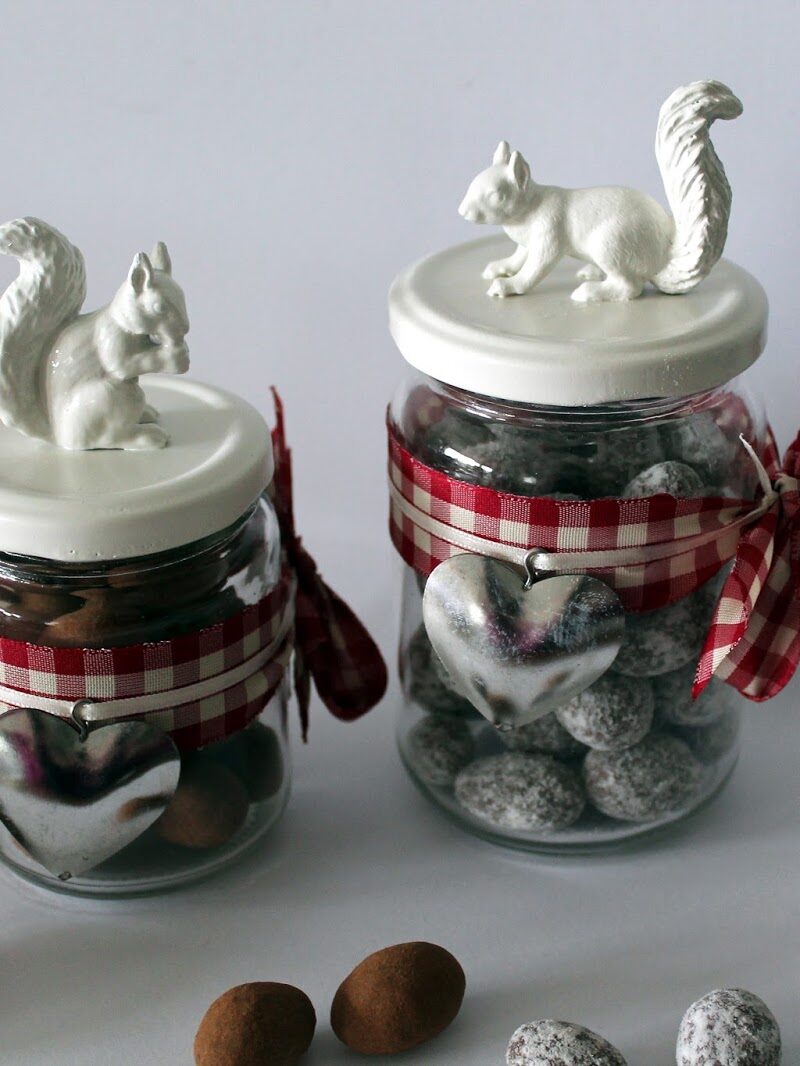 DIY Herbstglas mit Eichhörnchen schnell und einfach selbermachen - Herbstdeko