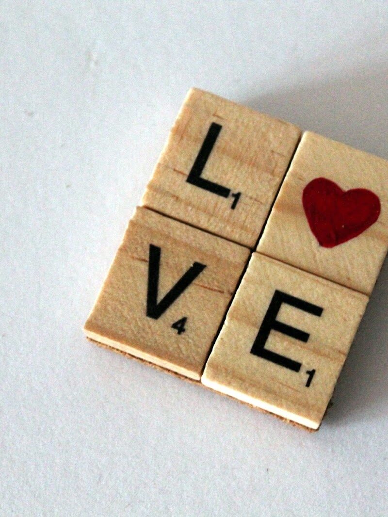 DIY LOVE Magnet Herz aus Scrabble Buchstaben einfach selber machen