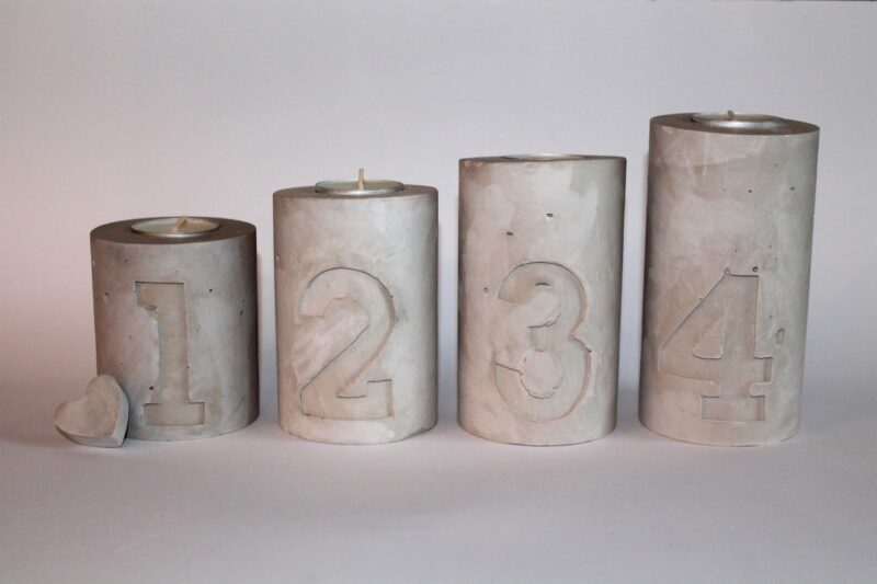 DIY Gips / Beton Kerzenhalter als Weihnachtskranz einfach selber machen