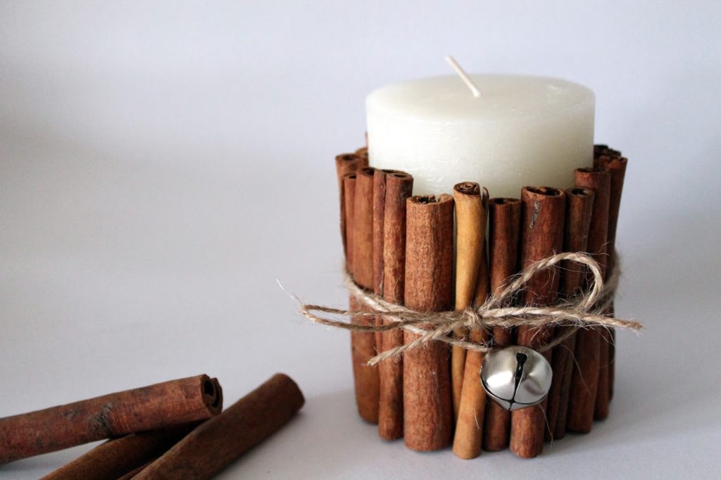 DIY, Basteln: Kerze mit Zimtstangen in Weihnachtsdekoration, Wohndekoration und Geschenkideen - DIYCarinchen