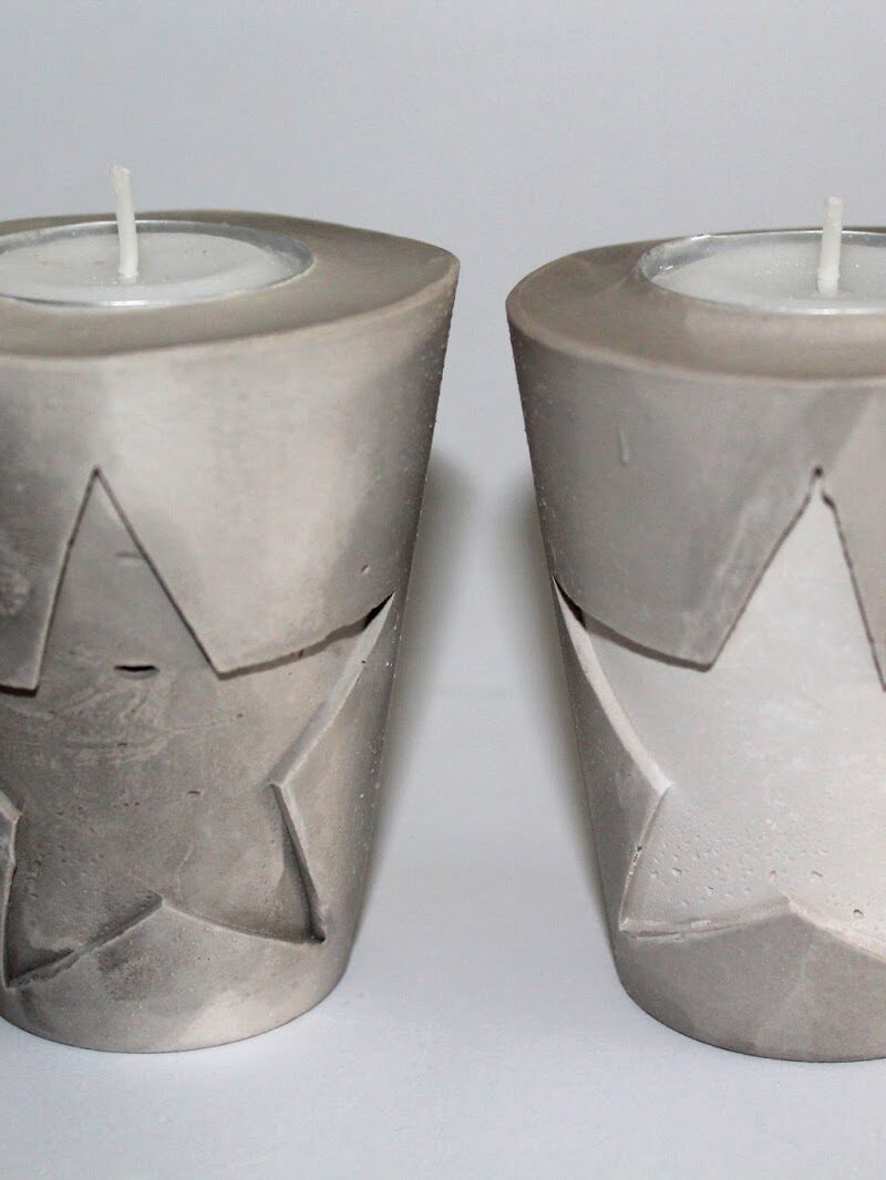 DIY Gips / Beton Teelichthalter Weihnachten ganz einfach selber machen - perfekte Geschenkidee zu Weihnachten. + Anleitung