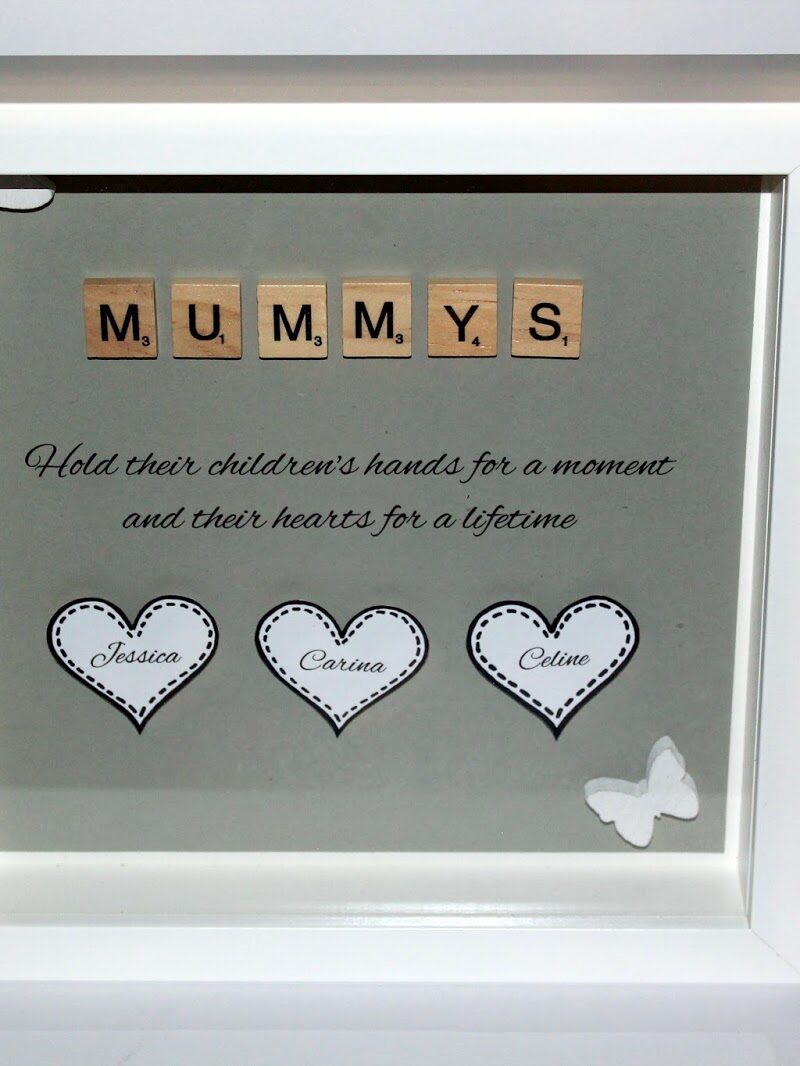DIY Mummys Bilderrahmen mit Scrabble Buchstaben