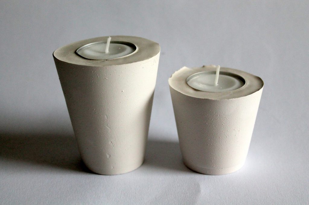DIY, Basteln: Gips / Beton Teelichthalter Herz als Dekoration - DIYCarinchen