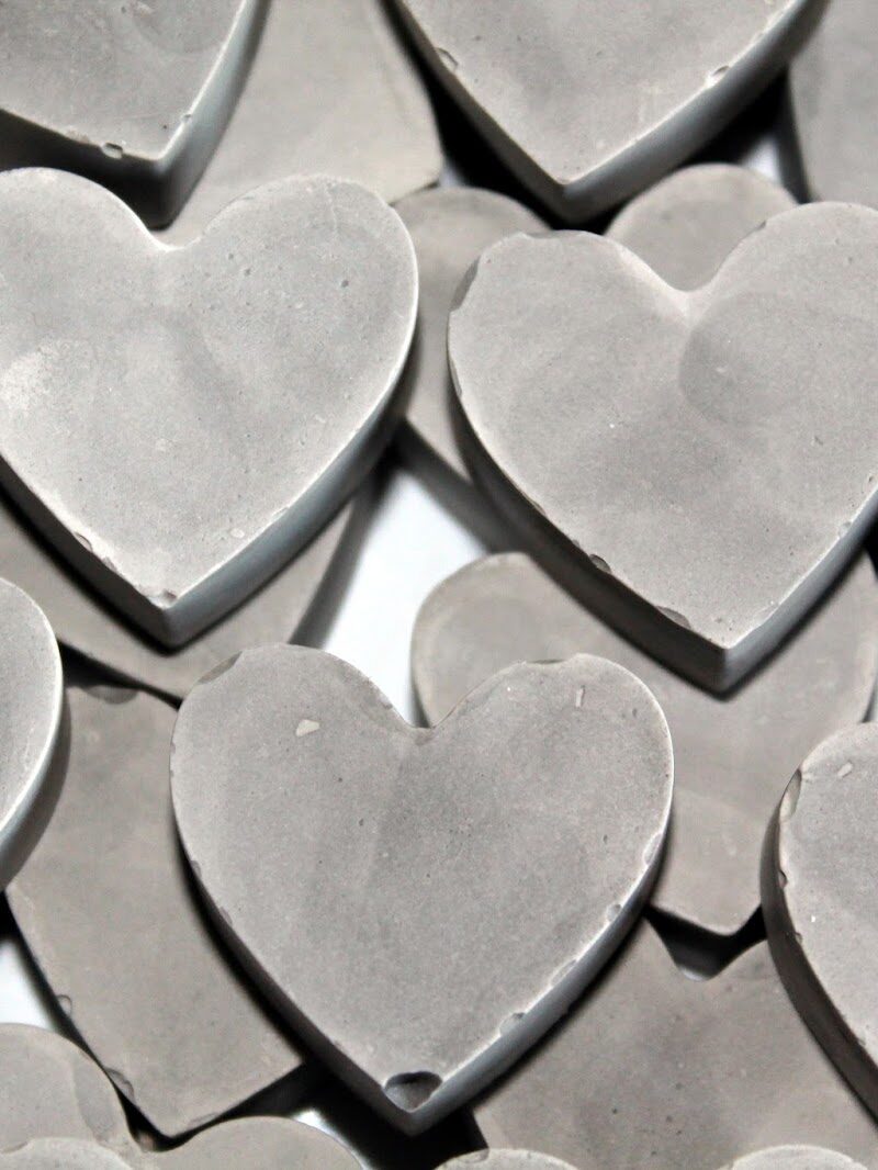 DIY Gips / Beton Herzen Streudeko einfach und schnell selber machen