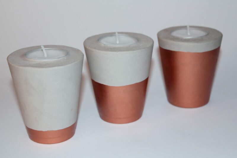 DIY Gips / Beton Teelichter in Kupfer schnell und einfach selber machen
