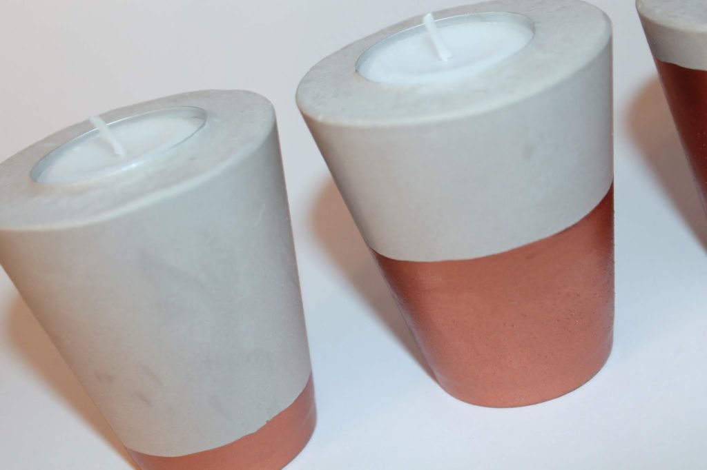 DIY Gips / Beton Teelichter in Kupfer schnell und einfach selber machen - perfekt als Dekoration