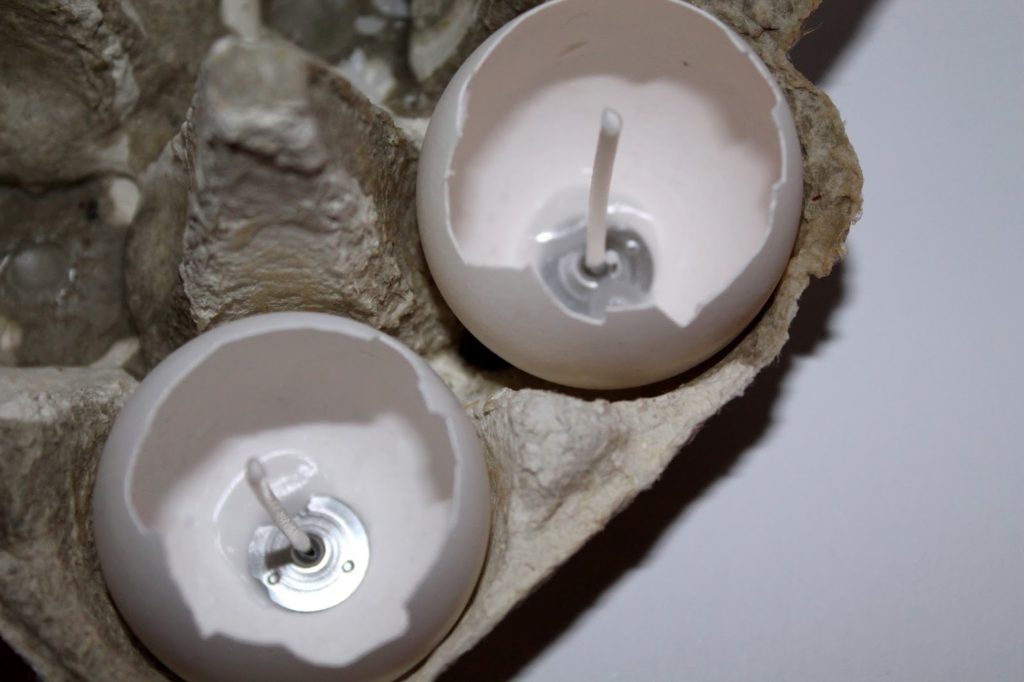 DIY, Basteln: Kerzeneier in Betonoptik Karton als Osterdekoration, Dekoration - DIYCarinchen
