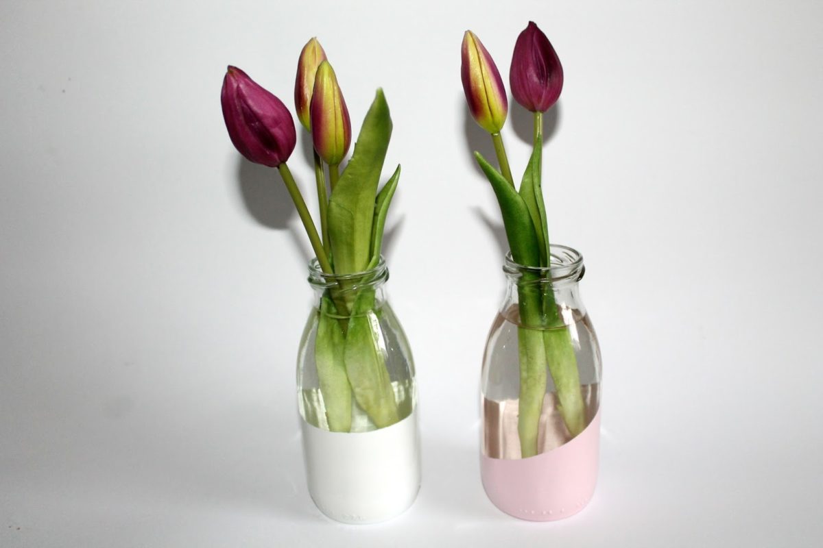 DIY Upcylcling / Recycling Vasen aus kleinen Milchflaschen einfach selber machen