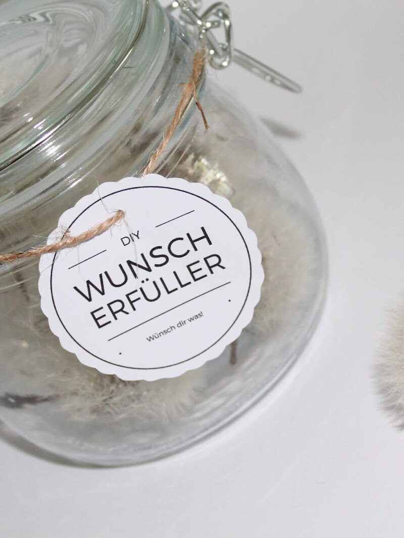 DIY Geschenk im Glas: Wunscherfüller Pusteblume selber machen + Free Printable