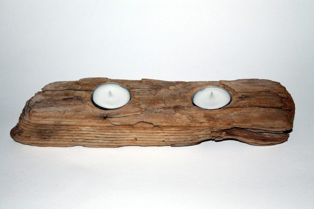 DIY, Basteln: Treibholzteelicht aus Holz als Geschenkidee und Wohndekoration - DIYCarinchen
