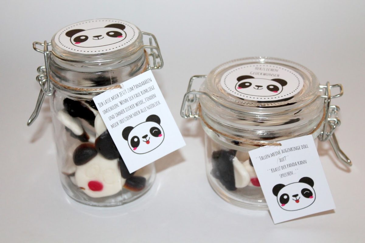Selbstgemachte Geschenke sind doch die Schönsten! DIY Geschenke aus dem Glas Pandabären {mit gratis Printable}