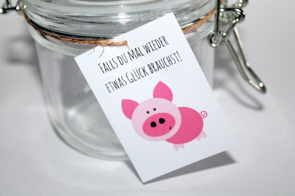 DIY, Basteln: Einmachglas Glücksschweine in Adventskalender, Mitbringsel und Geschenkideen - DIYCarinchen
