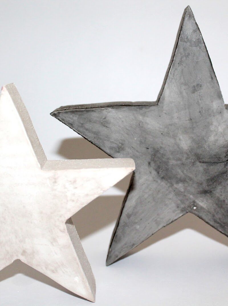 Coole Weihnachtsdekoration: DIY Gips / Beton Sterne selbst gießen
