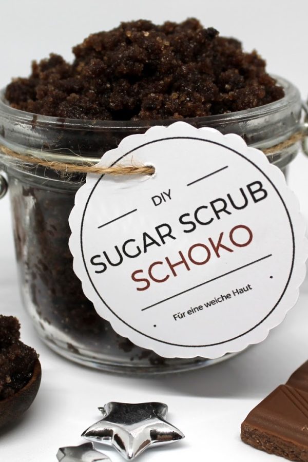 DIY Sugar Scrub / Zuckerpeeling Schoko in wenigen Schritten selber machen für eine besonders weiche Haut {mit gratis Printable} ♡