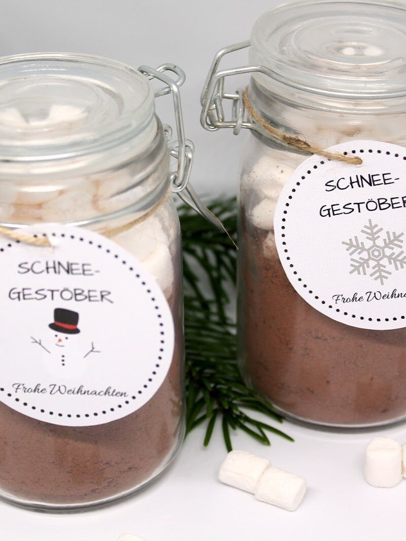 DIY Schneegestöber {mit gratis Printable} / Süßes Geschenk zu Weihnachten