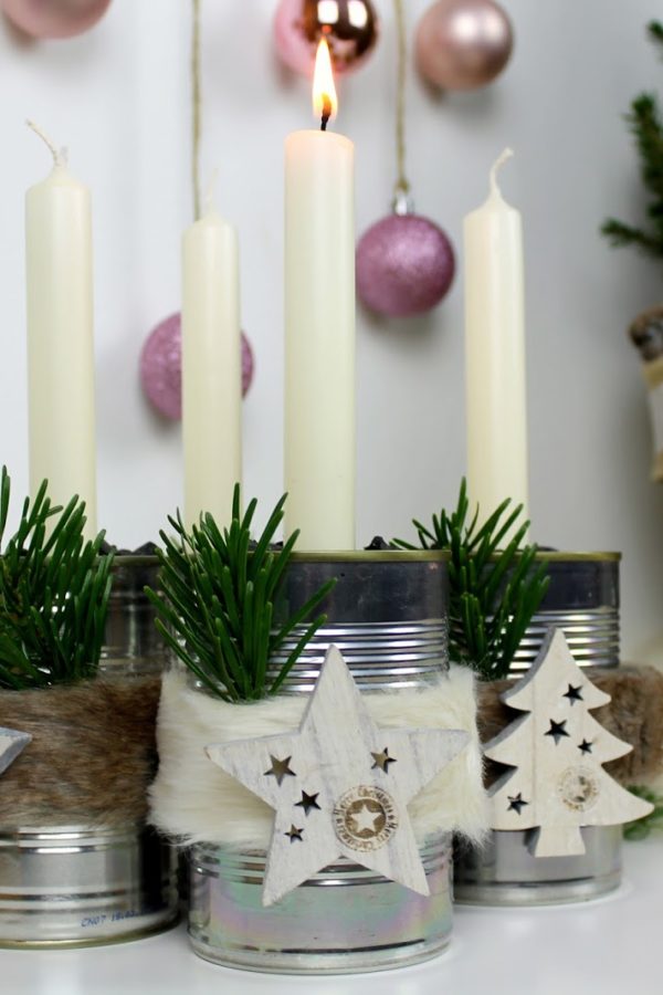 DIY Adventskranz aus alten Dosen basteln / Recycling: modern Art