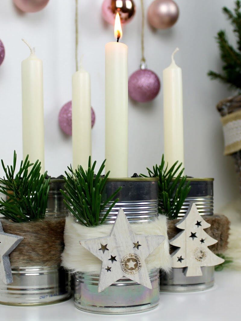 DIY Adventskranz aus alten Dosen basteln / Recycling: modern Art