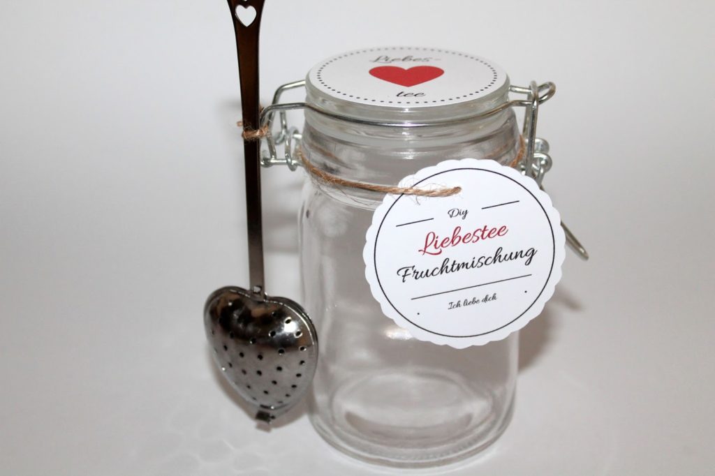 DIY, Basteln: Einmachglas Liebestee in Geschenke aus dem Glas, Mitbringsel und Geschenkideen - DIYCarinchen