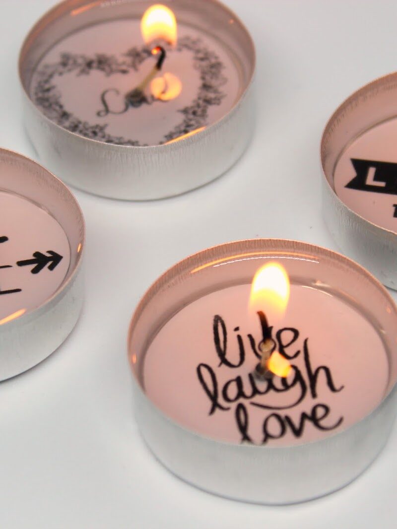 ♡♡♡ DIY: Süße Teelichter mit lieben Sprüchen selber machen mit gratis Printable +Videoanleitung / Das perfekte Geschenk zum Valentinstag