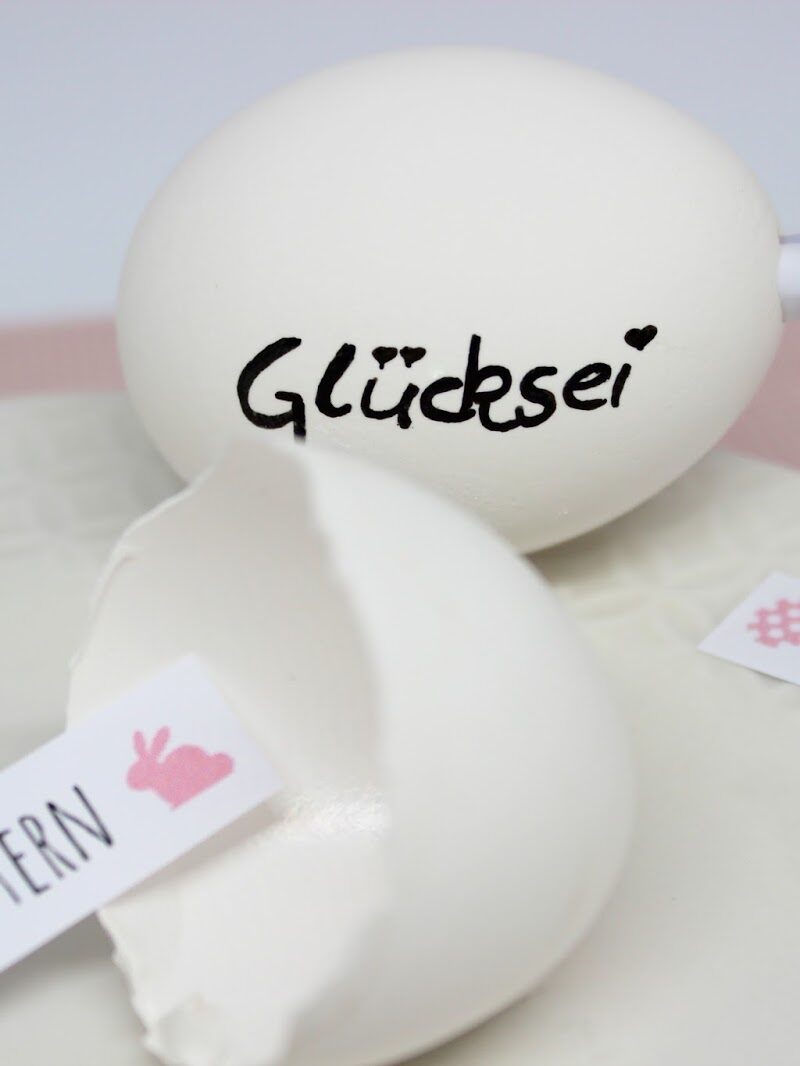 DIY Glücksei mit individuellen Nachrichten ganz einfach selber machen + kostenlose Vorlage