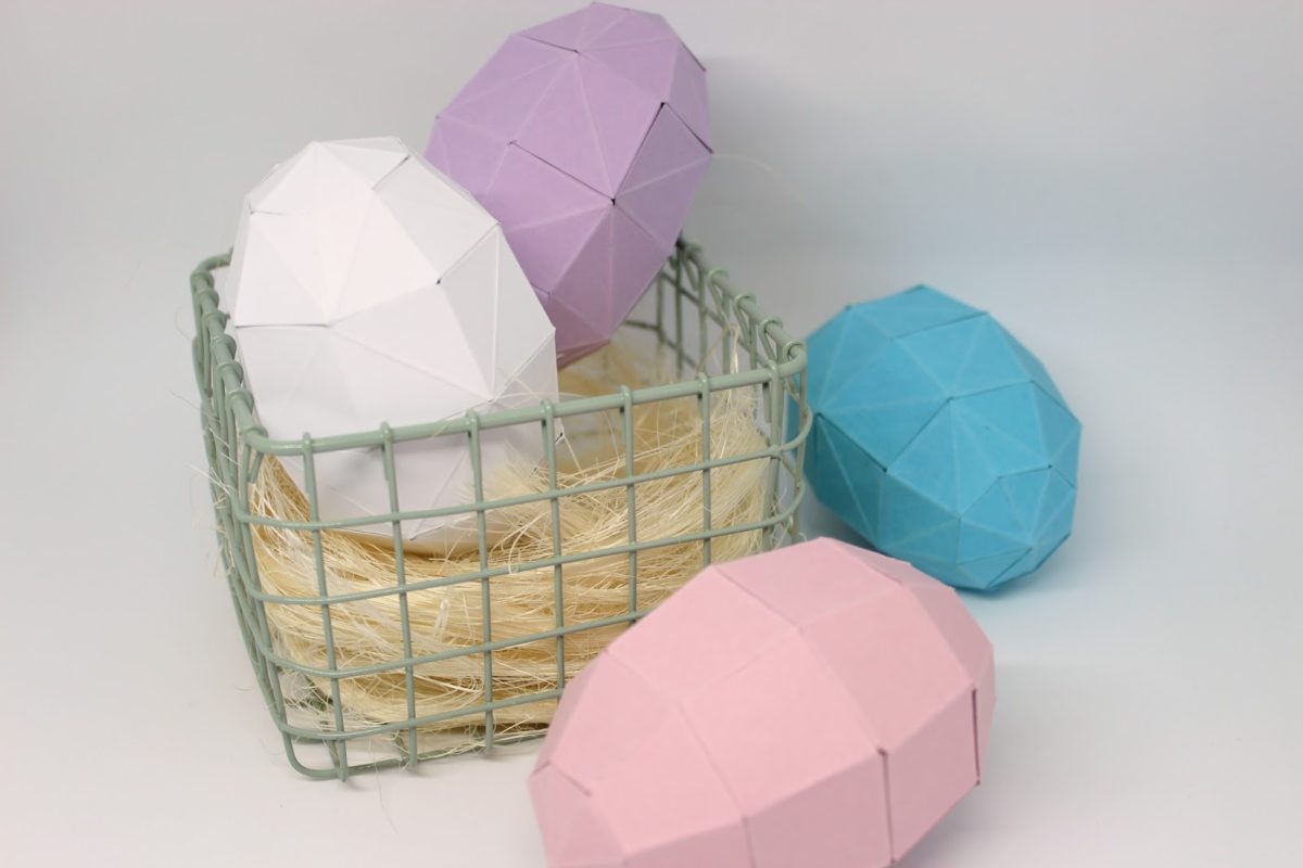 DIY Origami Ostereier aus Papier ganz einfach selber machen - süße Osterdekoration