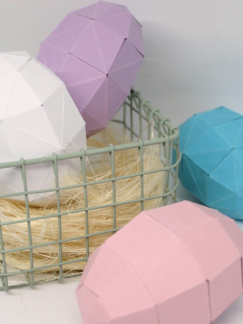 DIY Origami Ostereier aus Papier ganz einfach selber machen - süße Osterdekoration