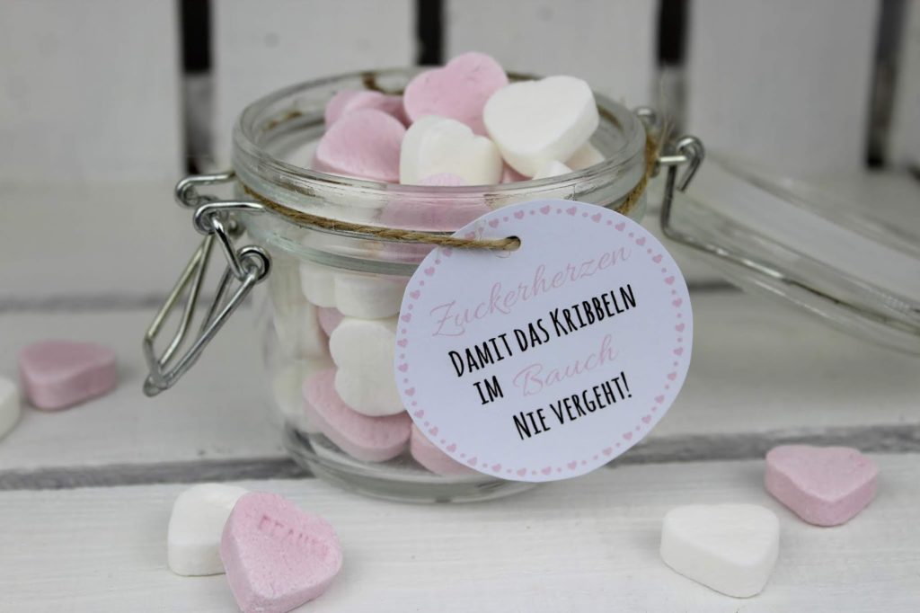 DIY Geschenk im Glas Zuckerherzen - perfekt als Hochzeits- oder Valentinstag Geschenk ♡♡♡
