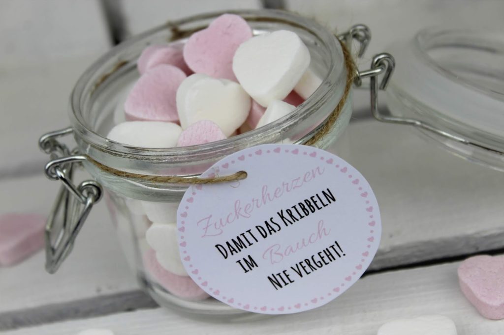 DIY Geschenk im Glas Zuckerherzen - perfekt als Hochzeits- oder Valentinstag Geschenk ♡♡♡