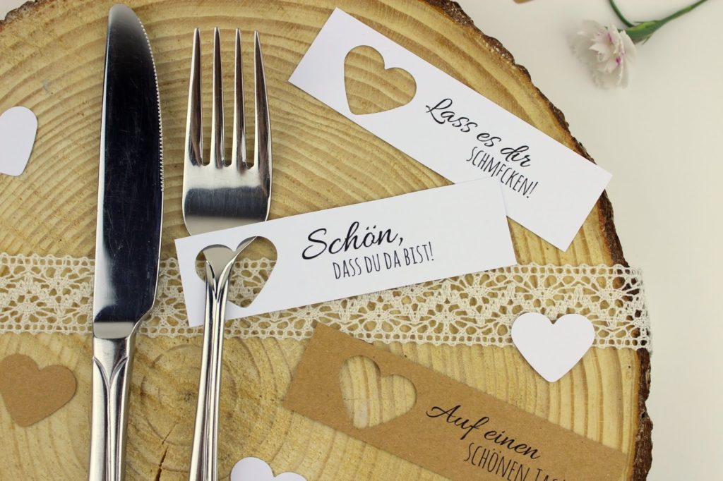 DIY Tischkarten ganz einfach selber machen + 5 kostenlose Printable - ideal für die perfekte Hochzeit