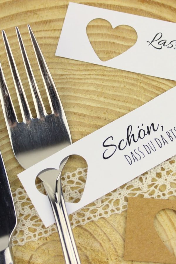 DIY Tischkarten ganz einfach selber machen + 5 kostenlose Vorlagen - ideal für die perfekte Hochzeit