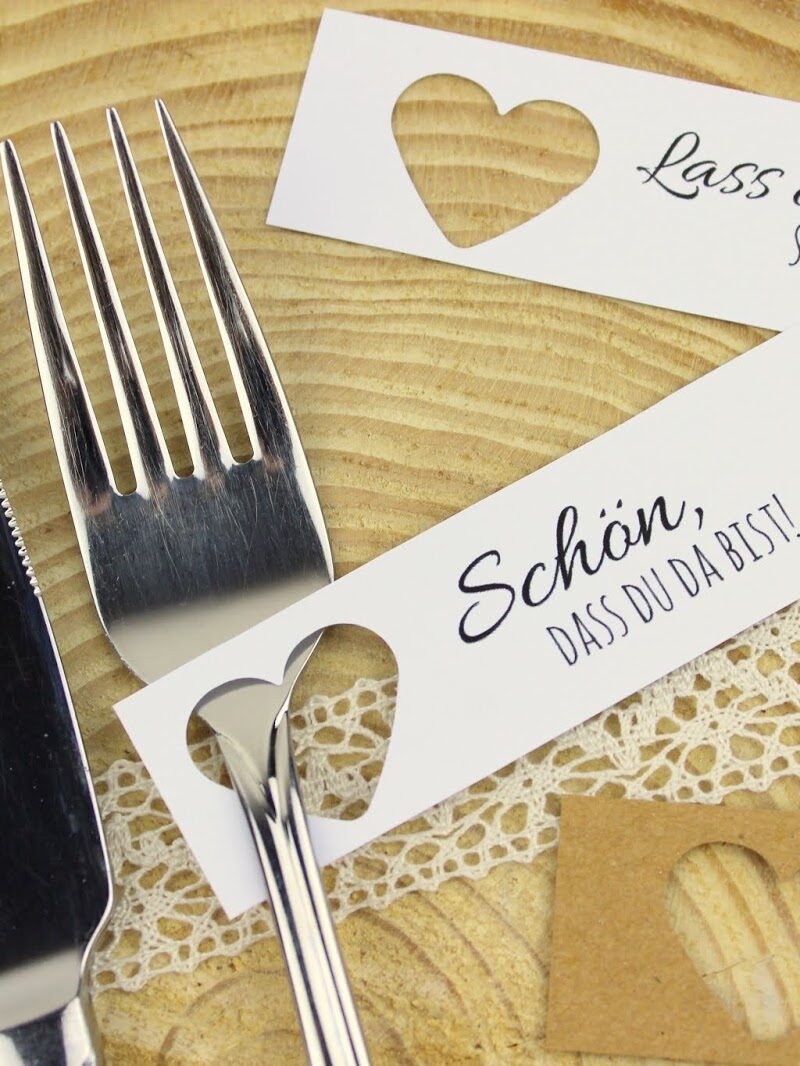 DIY Tischkarten ganz einfach selber machen + 5 kostenlose Vorlagen - ideal für die perfekte Hochzeit