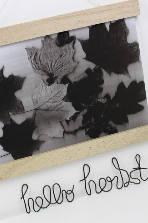 DIY: Herbstbild in einer Posterleiste ganz einfach mit Blättern und einem Scanner selber machen