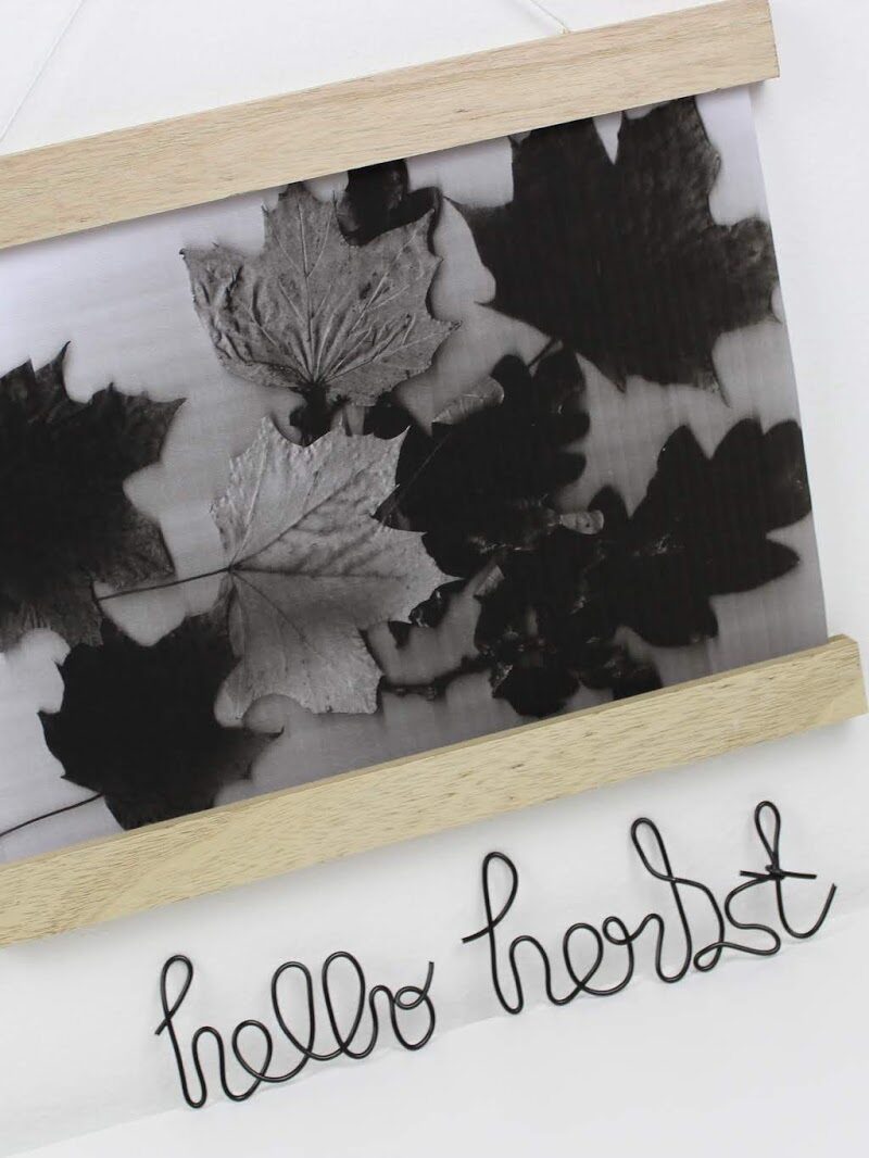 DIY: Herbstbild in einer Posterleiste ganz einfach mit Blättern und einem Scanner selber machen