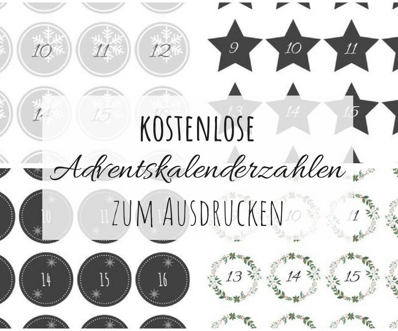 DIY kostenlose Adventskalender Zahlen als PDF zum Ausdrucken - mein Weihnachtsgeschenk für euch