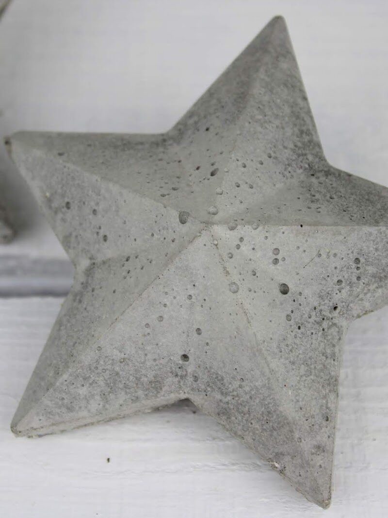 DIY 3D Beton Sterne selber machen - eine wundervolle Weihnachtsdeko