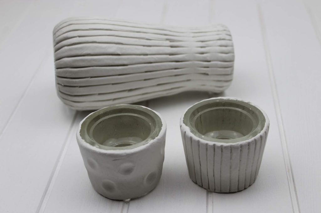DIY: Struktur Vase und Teelichter aus Modelliermasse in wenigen Schritte selber machen