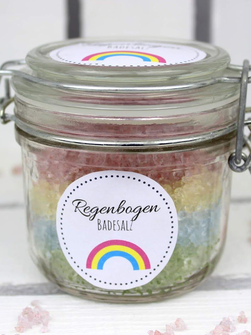 Regenbogen Badesalz selbstgemacht