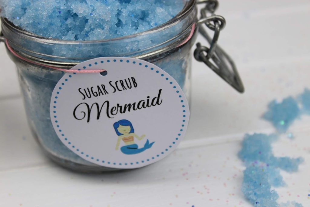 DIY Sugar Scrub / Zuckerpeeling Mermaid ganz einfach selbermachen - inkl. Wirkweise, Anwendung und Haltbarkeit (kostenloses Etikett)