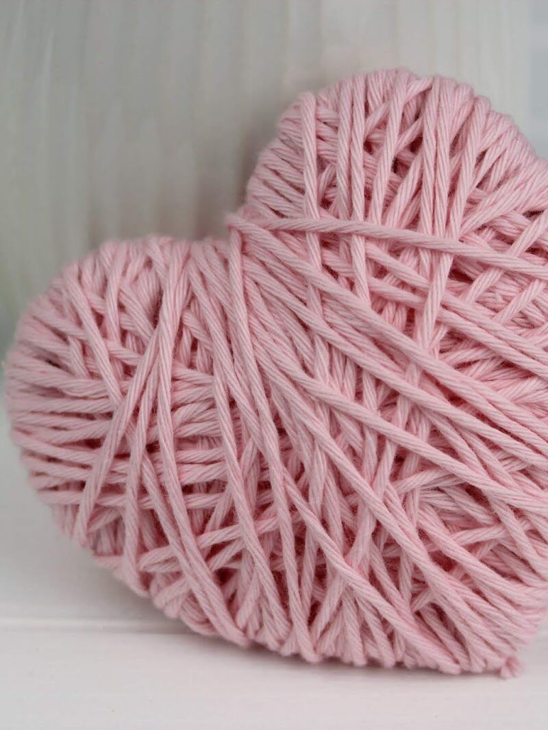 selbstgemachte Wollherzen