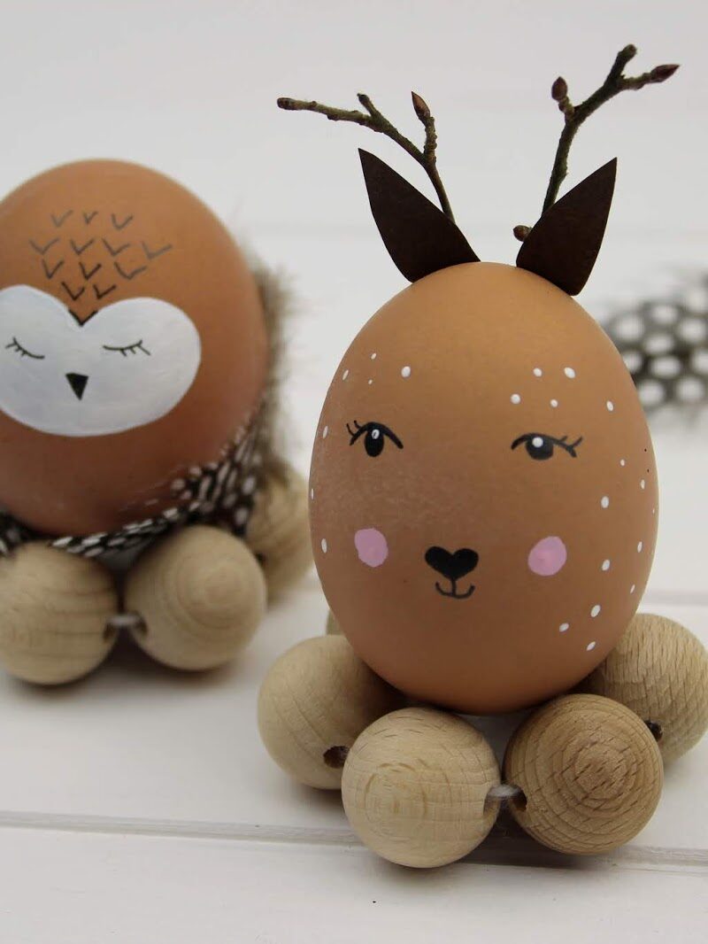 tierische Ostereier basteln