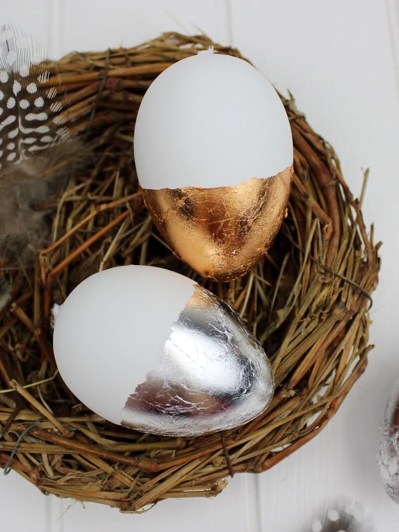 Ostereier mit Blattgold