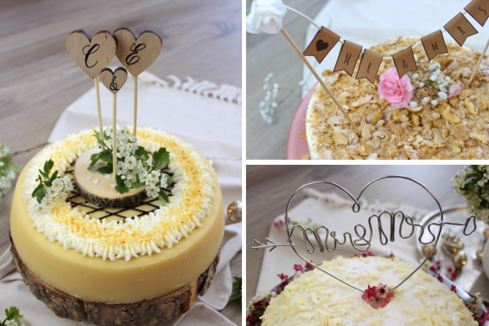 DIY - 3 Cake Topper für die Hochzeitstorte ganz einfach selber machen + gratis Vorlage - mit Coppenrath & Wiese 