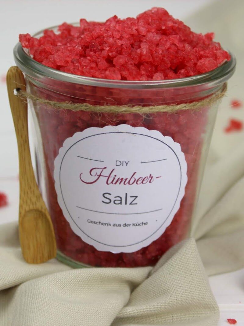 Salz, Himbeersalz, Himbeeren, Geschenk