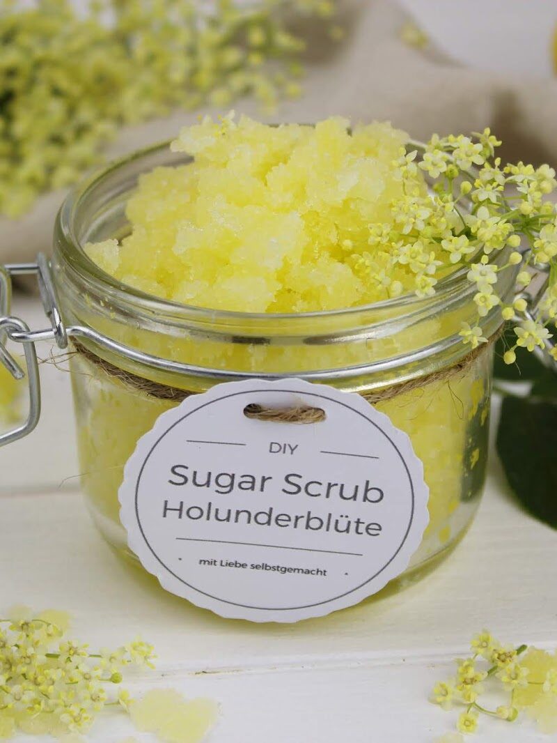 Sugar Scrub, Zuckerpeeling, Holunder, Holunderblüten
