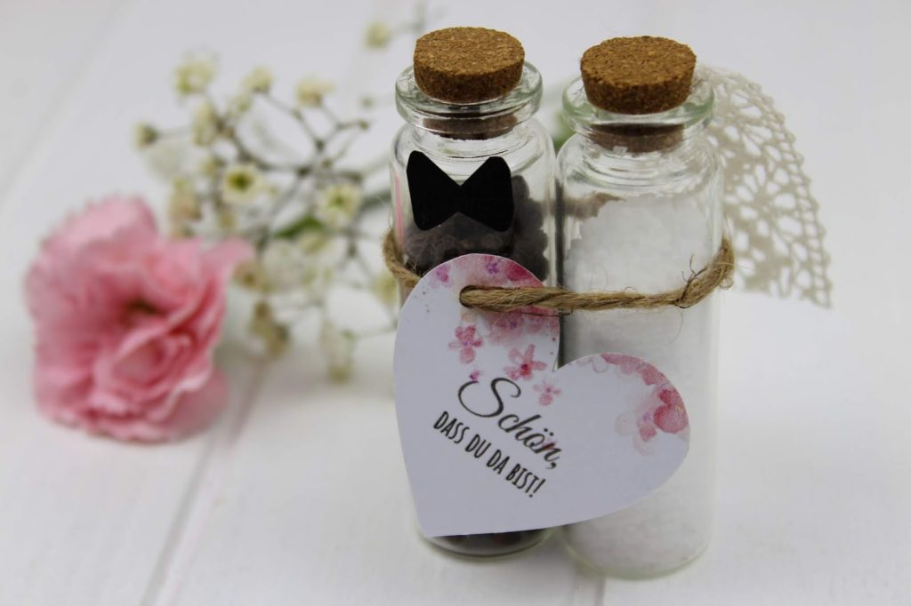 DIY - Gastgeschenk Pfeffer und Salz für die Hochzeit ganz einfach selber machen