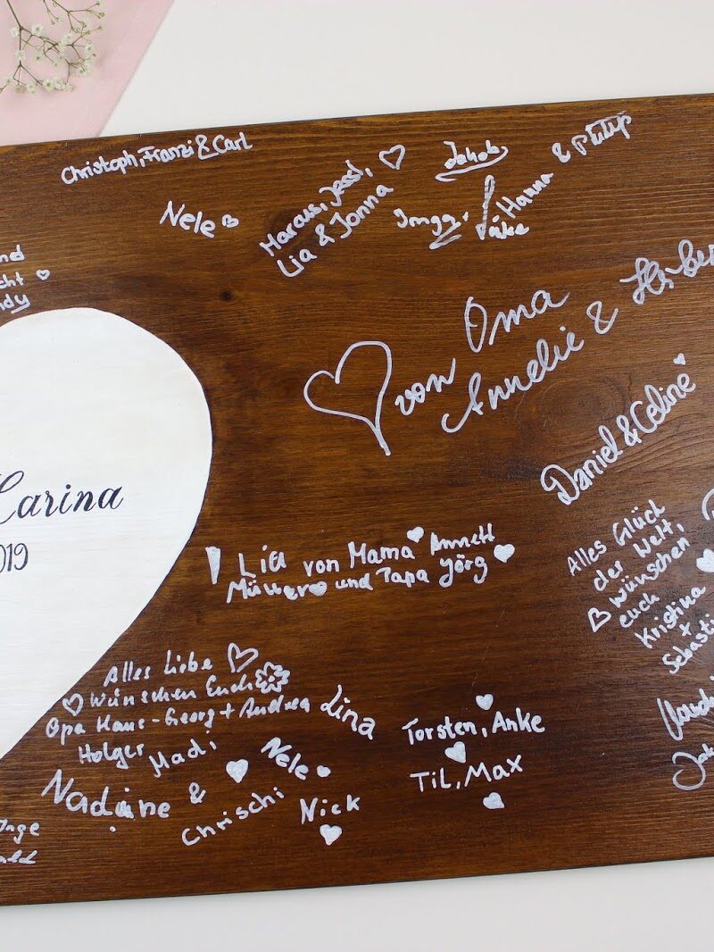 Gästebuch, Hochzeit, Holz