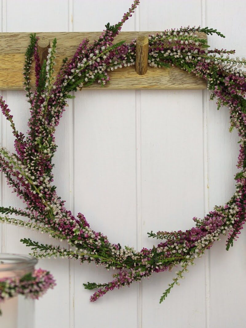 Kranz, Blumenkranz, Heidekraut, Kerze